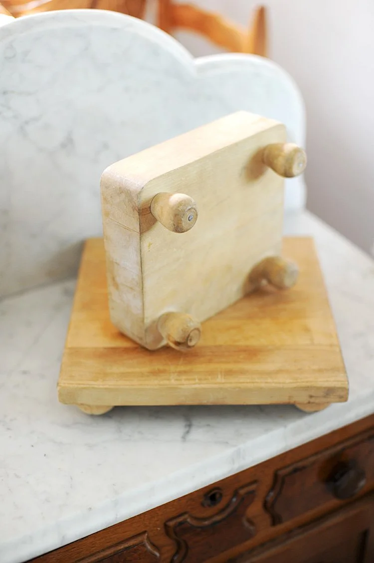 Vintage French Footed Butcher Block Haven Antiques Sheboygan Wisconsin