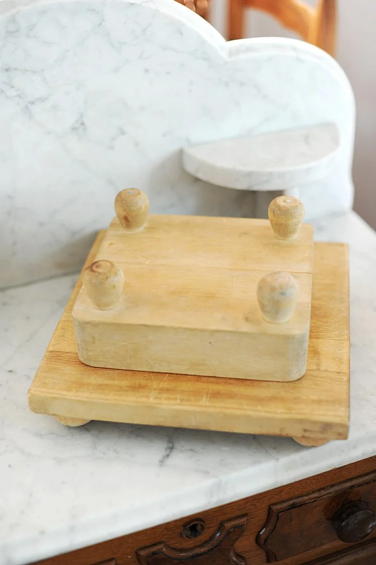 Vintage French Footed Butcher Block Haven Antiques Sheboygan Wisconsin