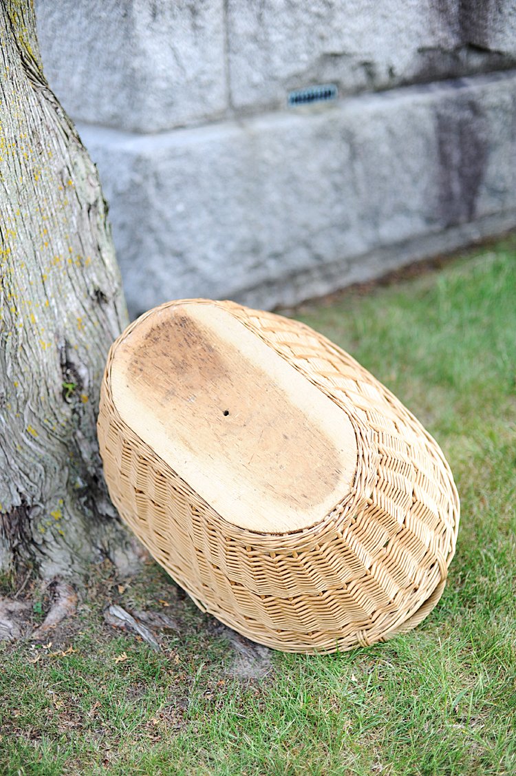 Antique French Wicker Laundry Basket