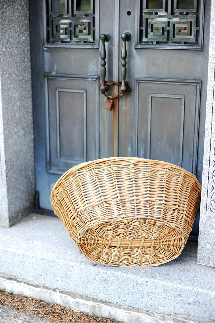 Antique French Wicker Laundry Basket