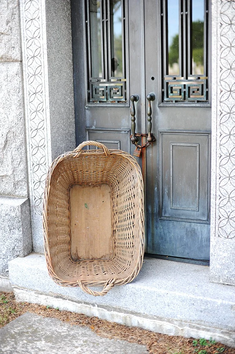 Antique French Wicker Laundry Basket