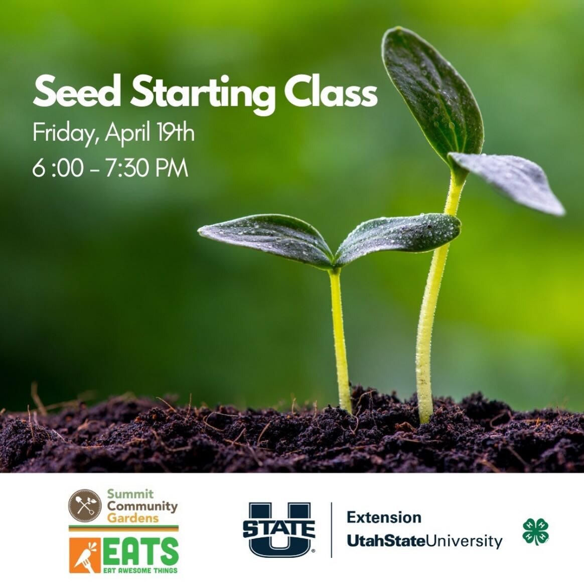 There are still spaces available for our in person seed starting workshops in partnership with Utah State University at Swaner EcoCenter! @usuextension 🌱 participants will leave with their own tray of seeds that will be ready for transplanting when 