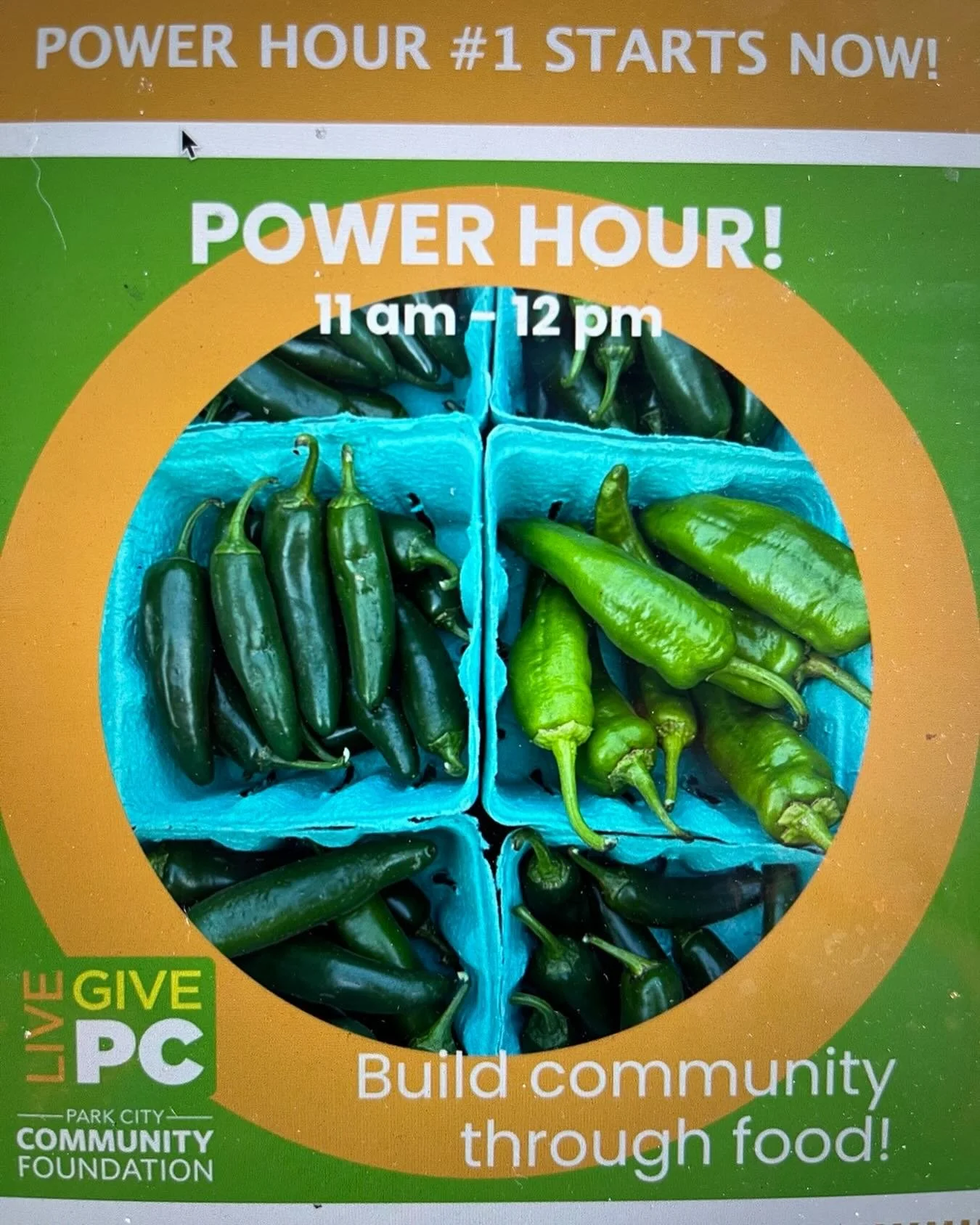 Our first power hour is on! Be own if the first 200 donors between now and noon to boost your gift 🫛🥕💚🧡🥕🫛 @parkcitycf #livepcgivepc  LINK IN BIO 🧡💚