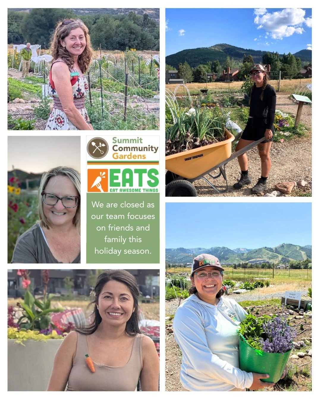 Summit Community Gardens + EATS is closed December 22nd - January 2nd. Our team is taking time off during this holiday season as we focus on friends and family.

Thank you for your understanding. We&rsquo;ll be back, all refreshed, in 2026!
#SummitCo