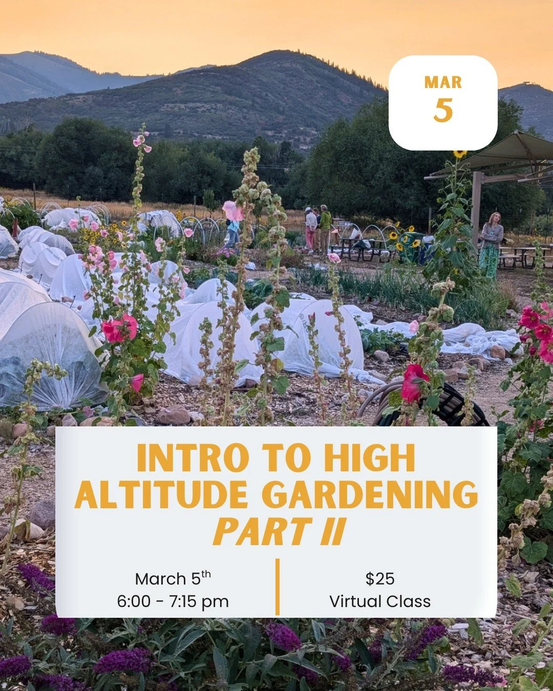 🌱 Ready to grow at 7,000+ feet? Growing a garden in Park City isn&rsquo;t always easy. We have a shorter season, freezing overnight temps, and long, hot sunshiny days. Not to worry though, we&rsquo;re here to help you prepare. Sign up for part 2 of 