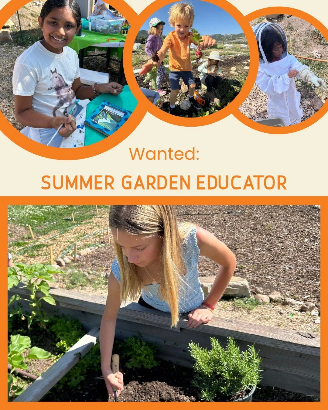 ☀️Do you want to work outside in the garden this summer? We're seeking a part-time educator to assist with our fun seed-to-soil Garden Camp! If you have experience leading youth outdoor programs and love cooking and gardening - we want to hear from y