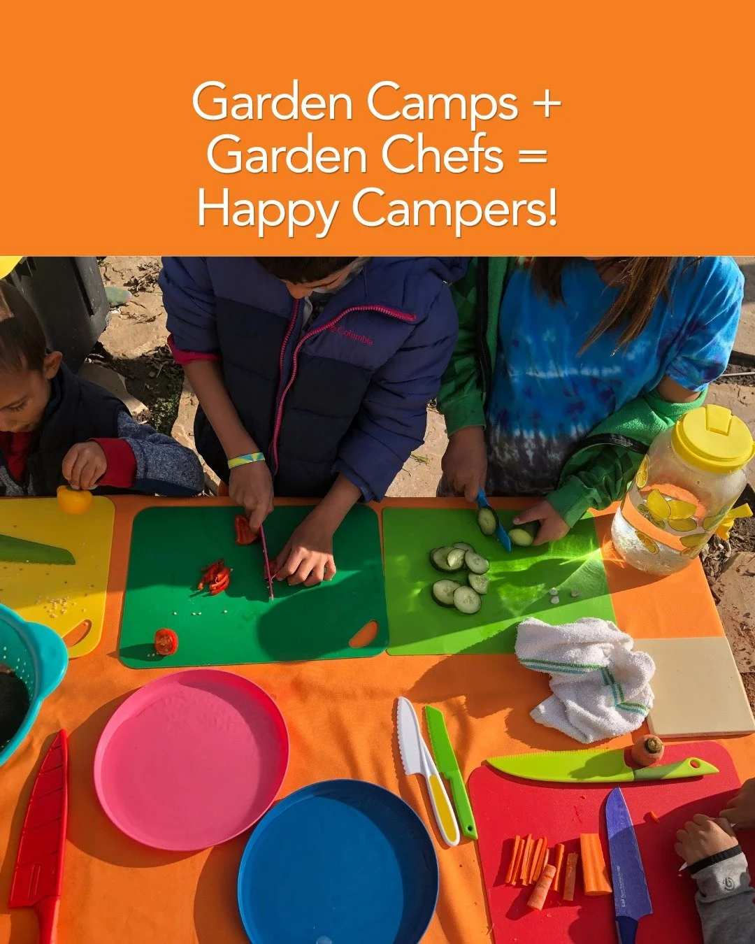 🧑&zwj;🍳Due to popular demand, we&rsquo;ve added our Garden Chefs theme to two other camps: Garden Guardians (June 8th-12th) and Garden Cycles (June 15th-19th)!
Still all the fun experiences our camps are known for like gardening, exploring, and cre