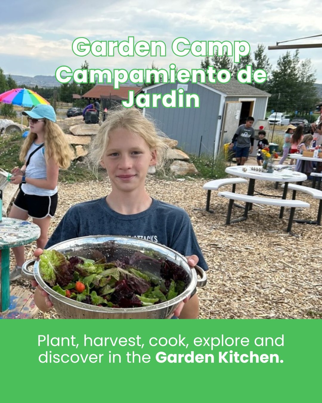 🧑&zwj;🍳 Campers explore the garden kitchen, identifying and harvesting ingredients for a different plant-based recipe each day. Get ready to tickle your taste buds and expand your palate with made-from-scratch garden-fresh dishes. 

There are still