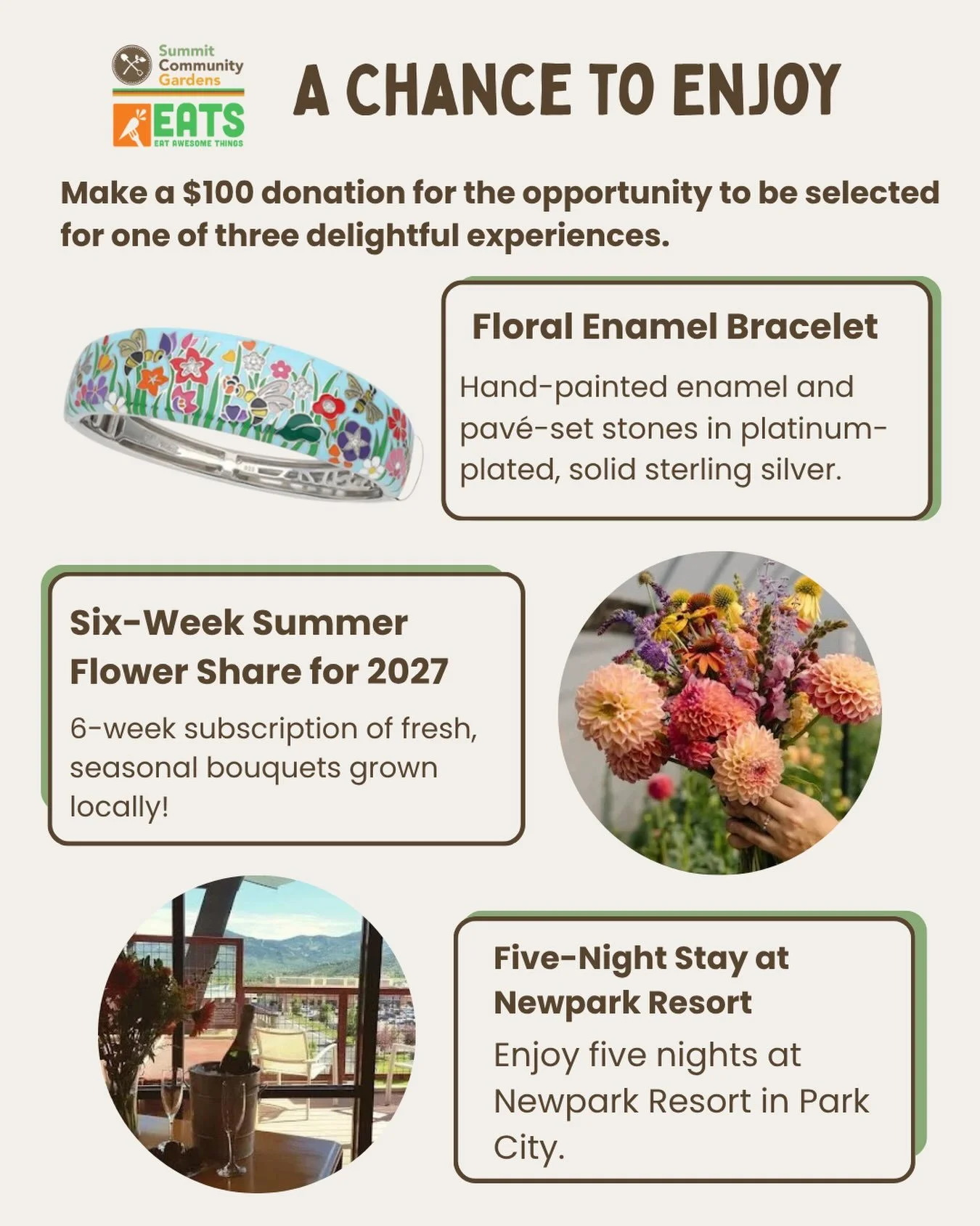 Farm to Fork is officially SOLD OUT! ✨ We can&rsquo;t wait to celebrate with everyone joining us tomorrow!

Couldn&rsquo;t get a ticket? You can still be part of the evening and support our mission. 💛

Our Opportunity Drawing is still open! With a $