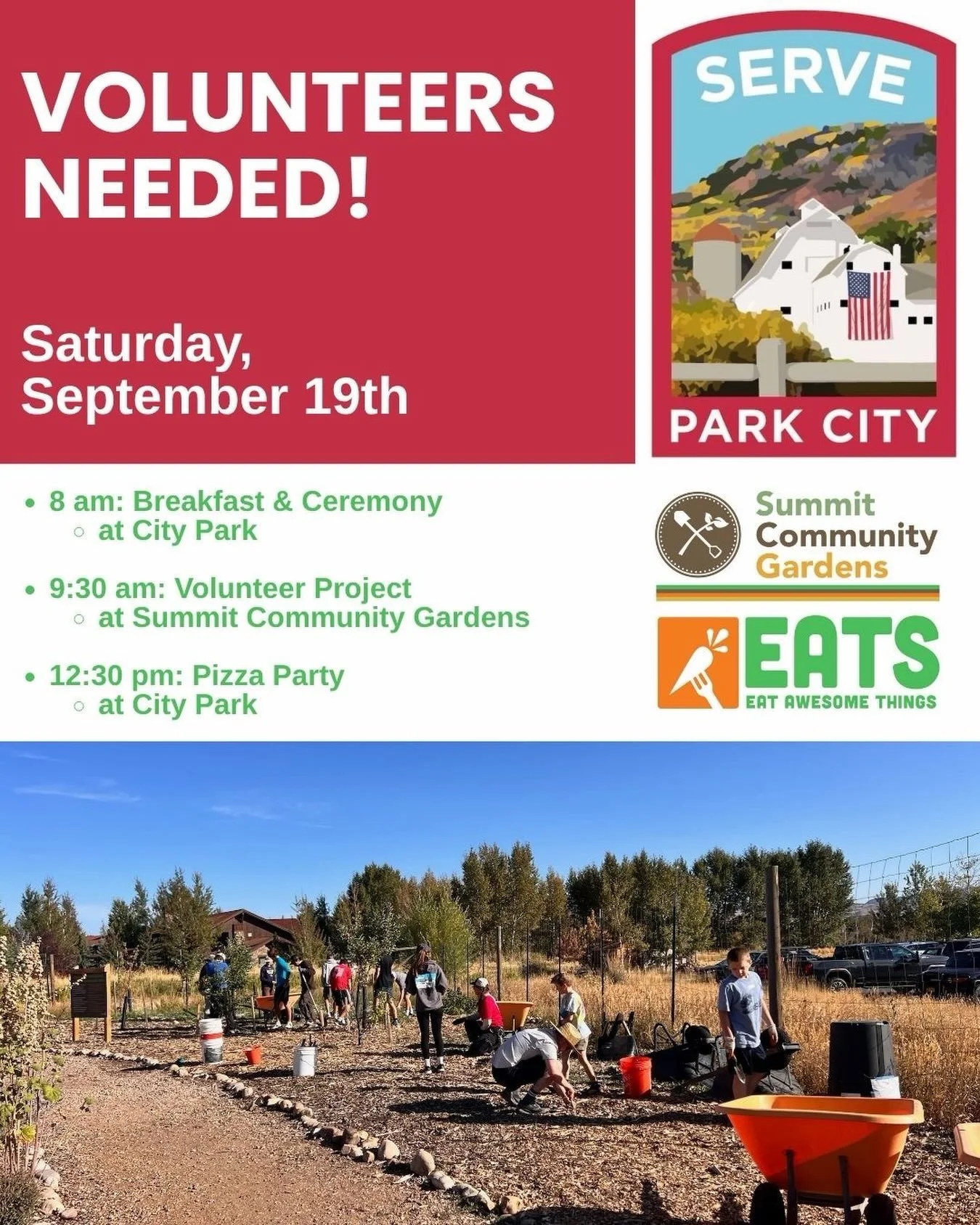 Join Us for a Community Volunteer Day at Summit Community Garden!🌱

📅 Saturday, September 19
⏰ 9:30 AM&ndash;12:00 PM
📍 Summit Community Garden

We&rsquo;re excited to be part of a city-wide volunteer day, bringing together organizations and commu