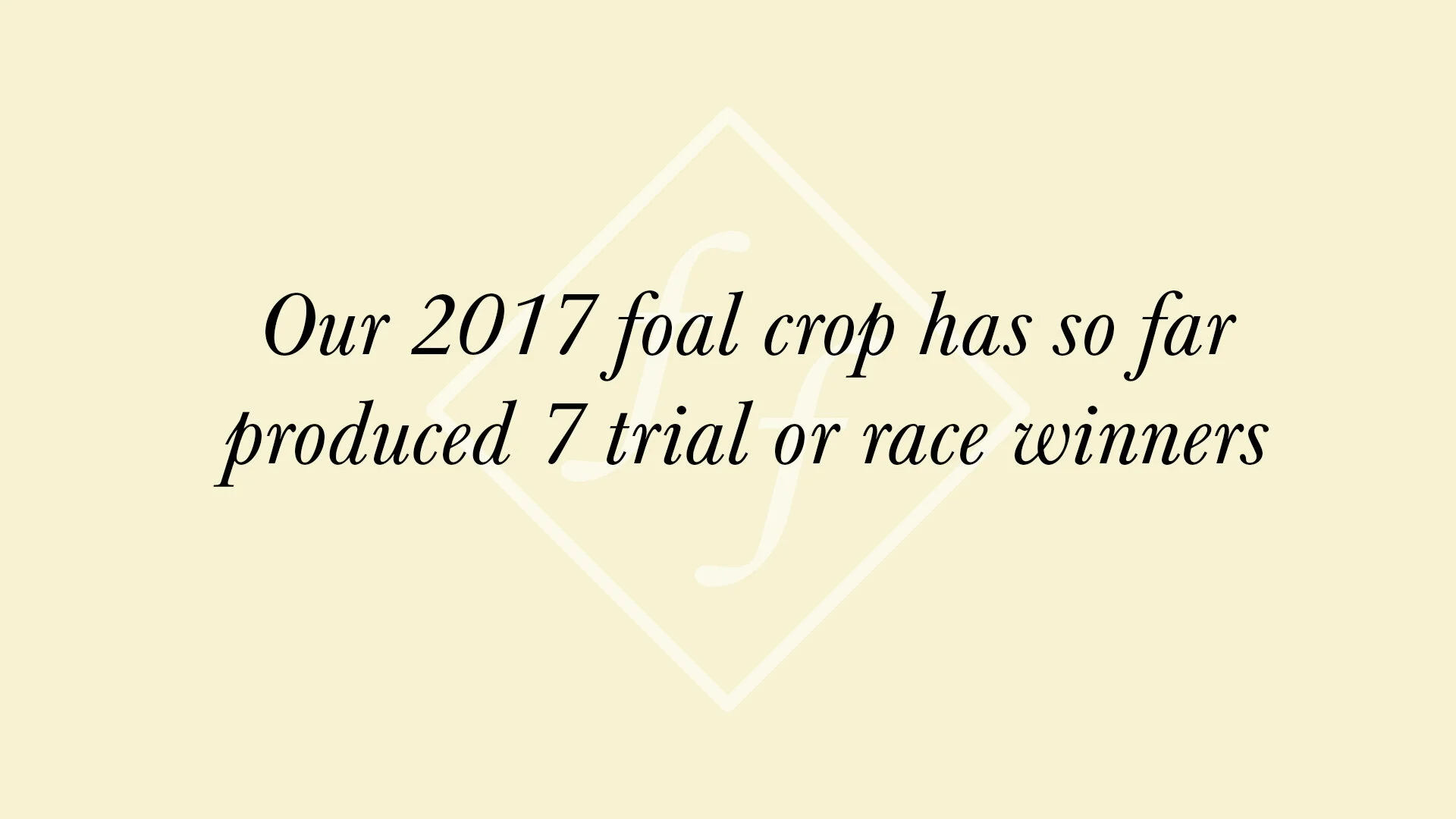 Our 2017 foal crop has so far produced 7 trial or race winners