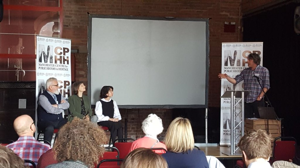 Leen Katrib in a panel discussion for "Marginalization, Reconciliation and Civic Identity" alongside Trina Cooper-Bolam and Eamonn Canniffe