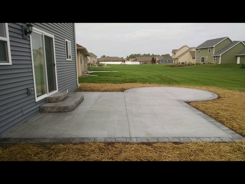 Concrete Curb N Decor, Stamped Concrete Patio With Border Wall