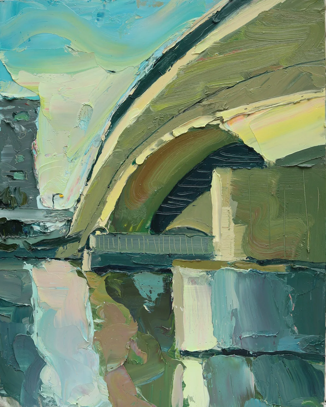 A Sneaky Peak Underneath SOLD - 2017 - Oil on Board - 900x720