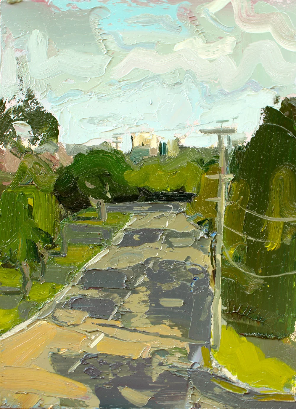 Hitting The Streets With Snazzy Blue NFS - 2016 - Oil on Board - 500x370