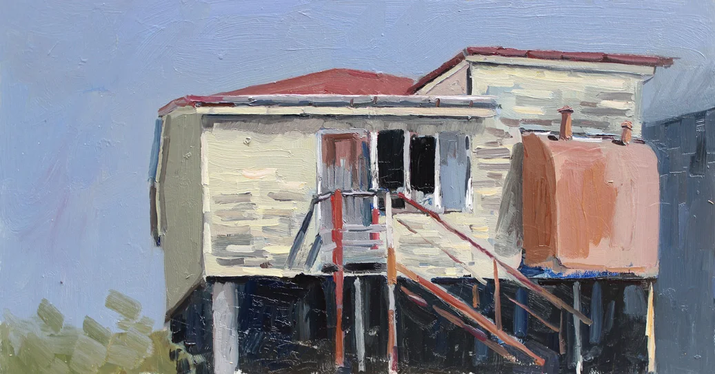On Stilts SOLD - 2015 - Oil on Board - 260x487