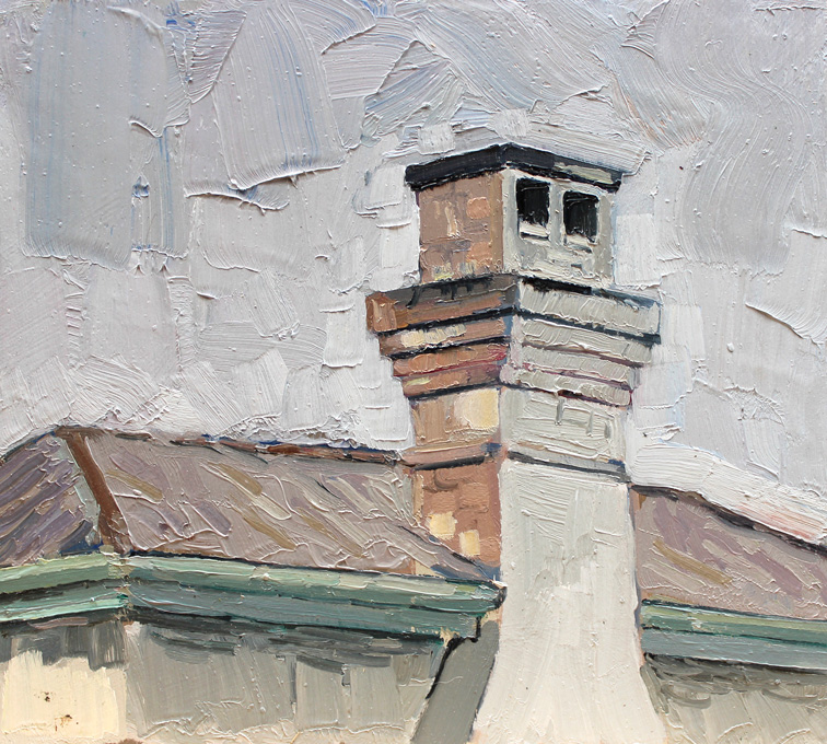 How's The Weather Up There? SOLD - 2015 - Oil on Board - 260x290