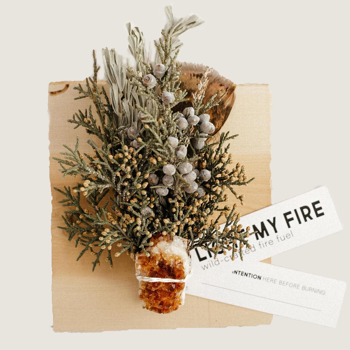 LIGHT MY FIRE wild-crafted fire fuel with citrine crystal.