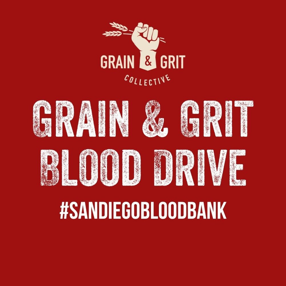Join us in another blood drive!🩸 Support a good cause and come to our Grain &amp; Grit x San Diego Blood Bank Blood Drive!💉 Monday, November 7th | 12:00pm-5:30pm! Link in bio to sign up!📲 (spots are limited)