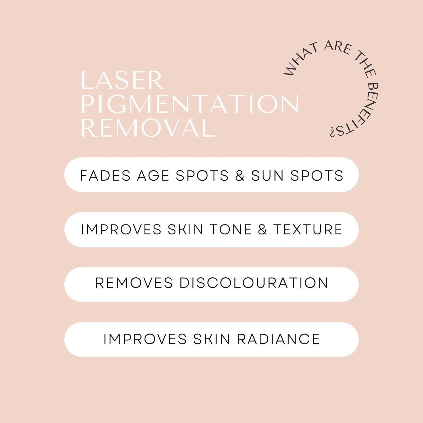 Laser Pigmentation Removal! ✨

IPL pigmentation correction effectively fades and removes age spots, sun spots and discolouration to greatly improve overall skin tone, texture and radiance. 

👉🏼 Ideal for the face, decolletage and backs of hands.

B