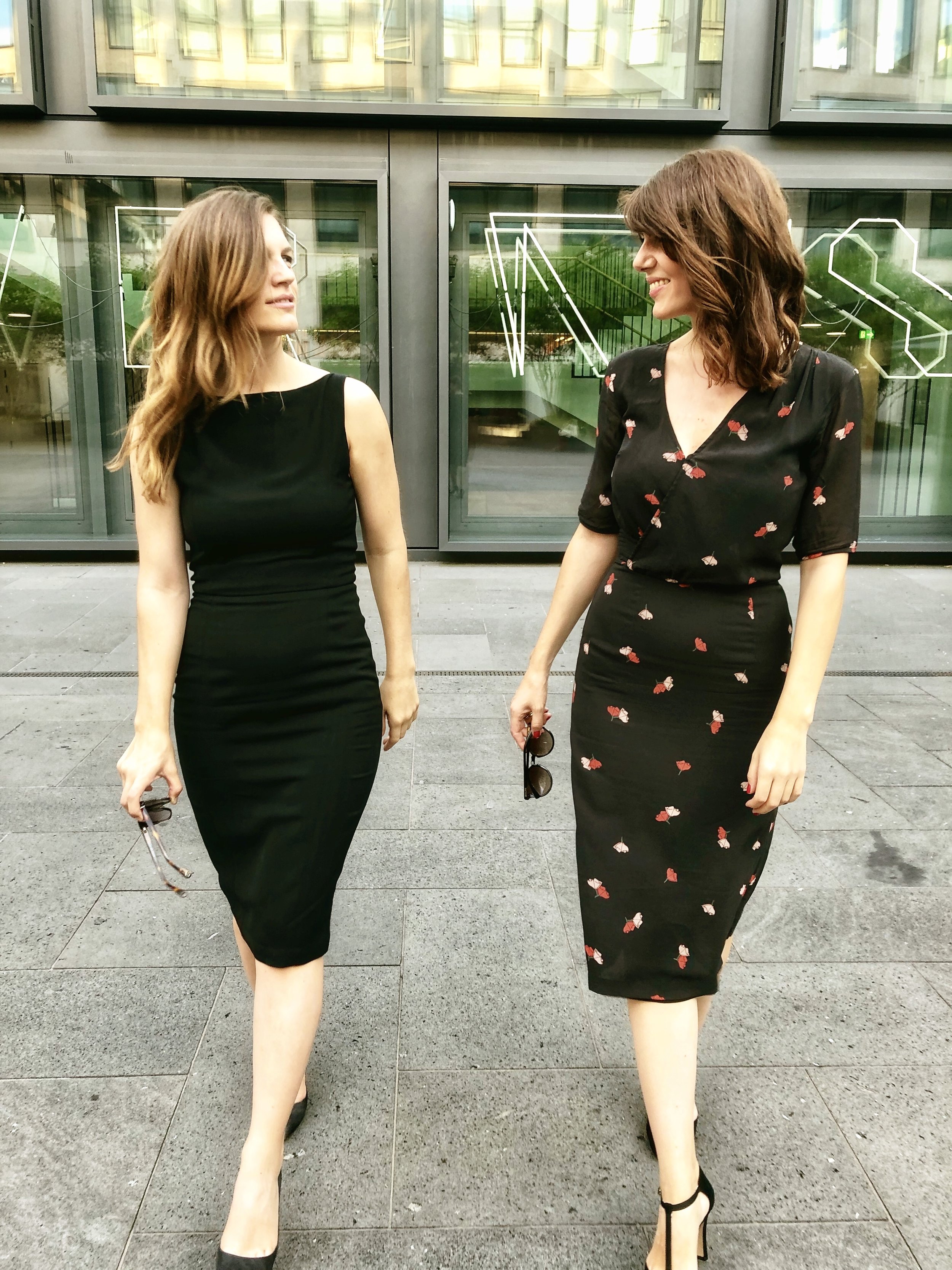 Silk Poppy Dress on the right.