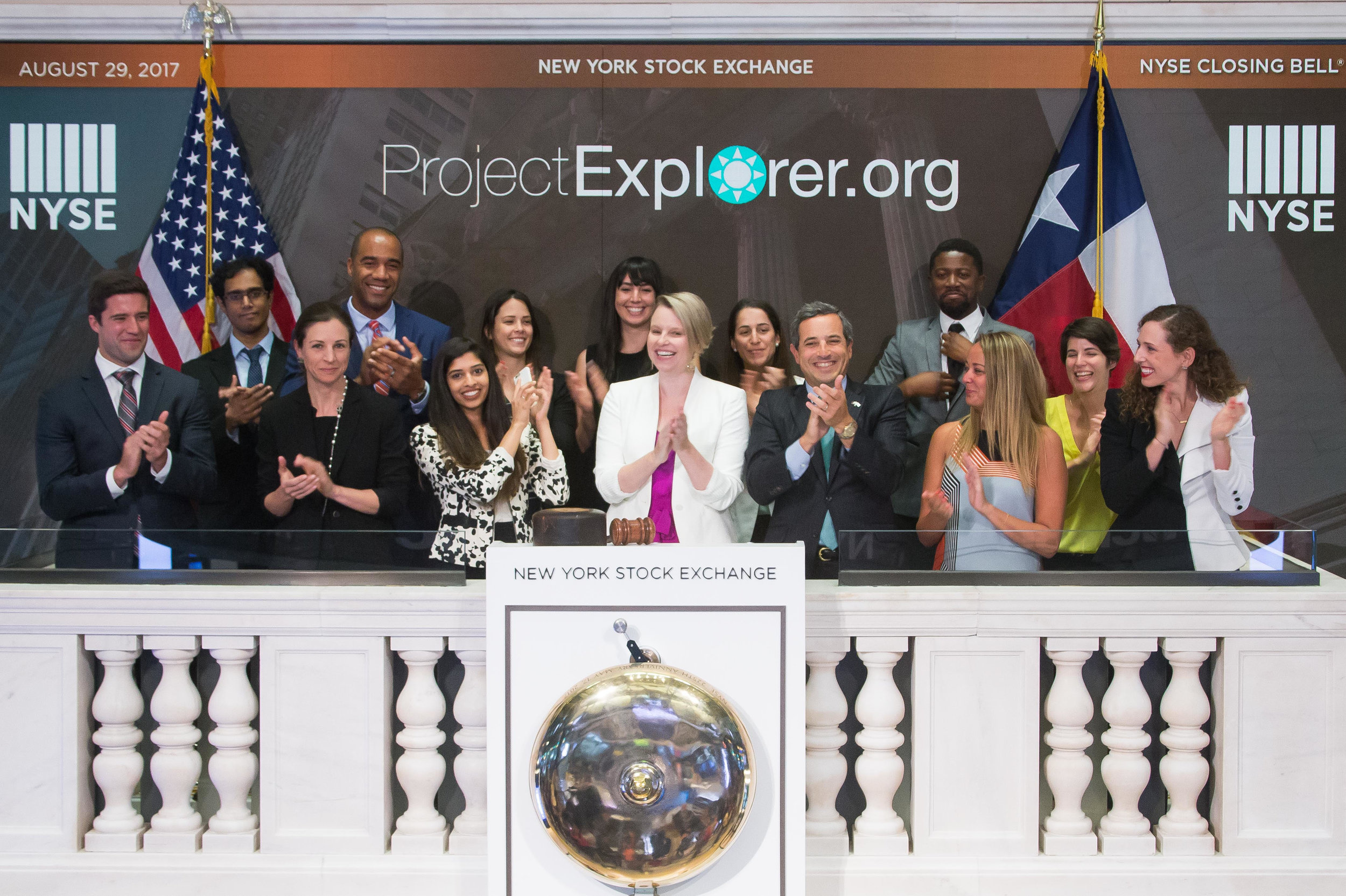 Jenny and ProjectExplorer board members ringing the NYSE closing bell