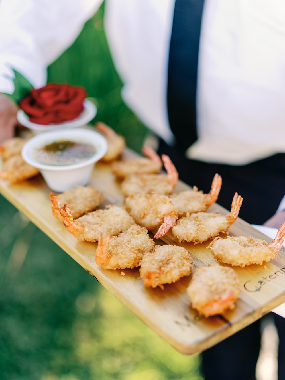 Coconut shrimp catering by Monrose Catering.