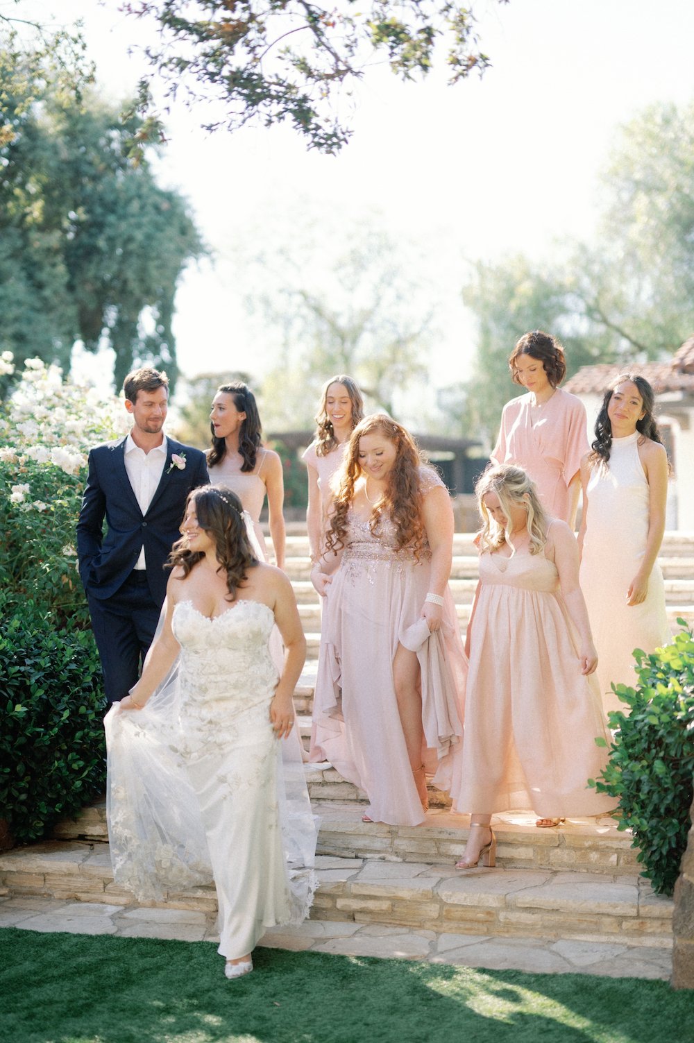  Light and airy wedding photography bridal party portrait. 