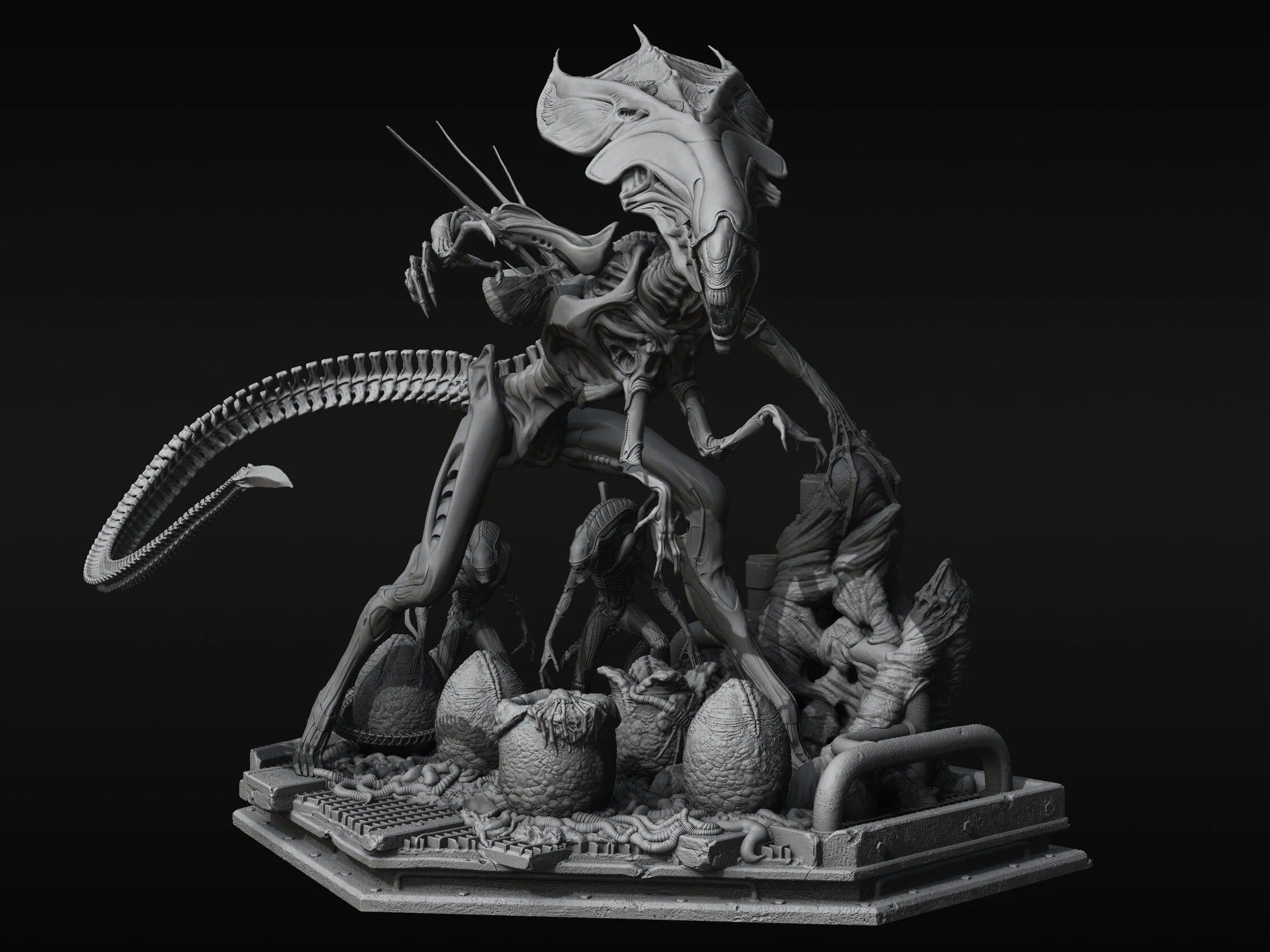 Project Lead, responsible for rigging, hi res sculpting of lower body and tail.