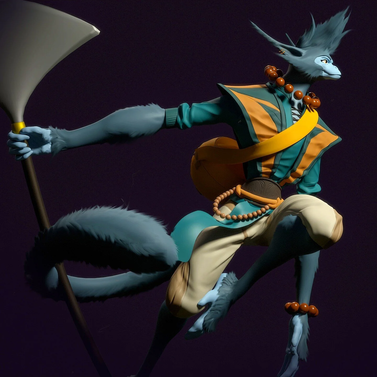 Latest character from Archetype stream @gnomon_school 
Has a great time sculpting her! Join me on Tues as we figure out the next character in the series! 
#characterdesign #animalart
#digitalsculpting #gnomon #twitchstream