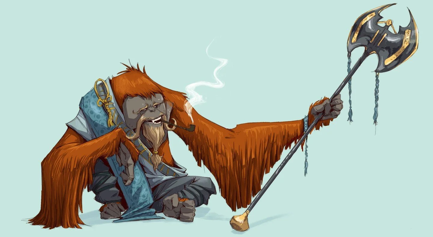 Finished The Mentor drawing from Tuesday's stream! The next thing is to sculpt it!
#characterdesign #animalart #orangutans #artstream #monk #mentor