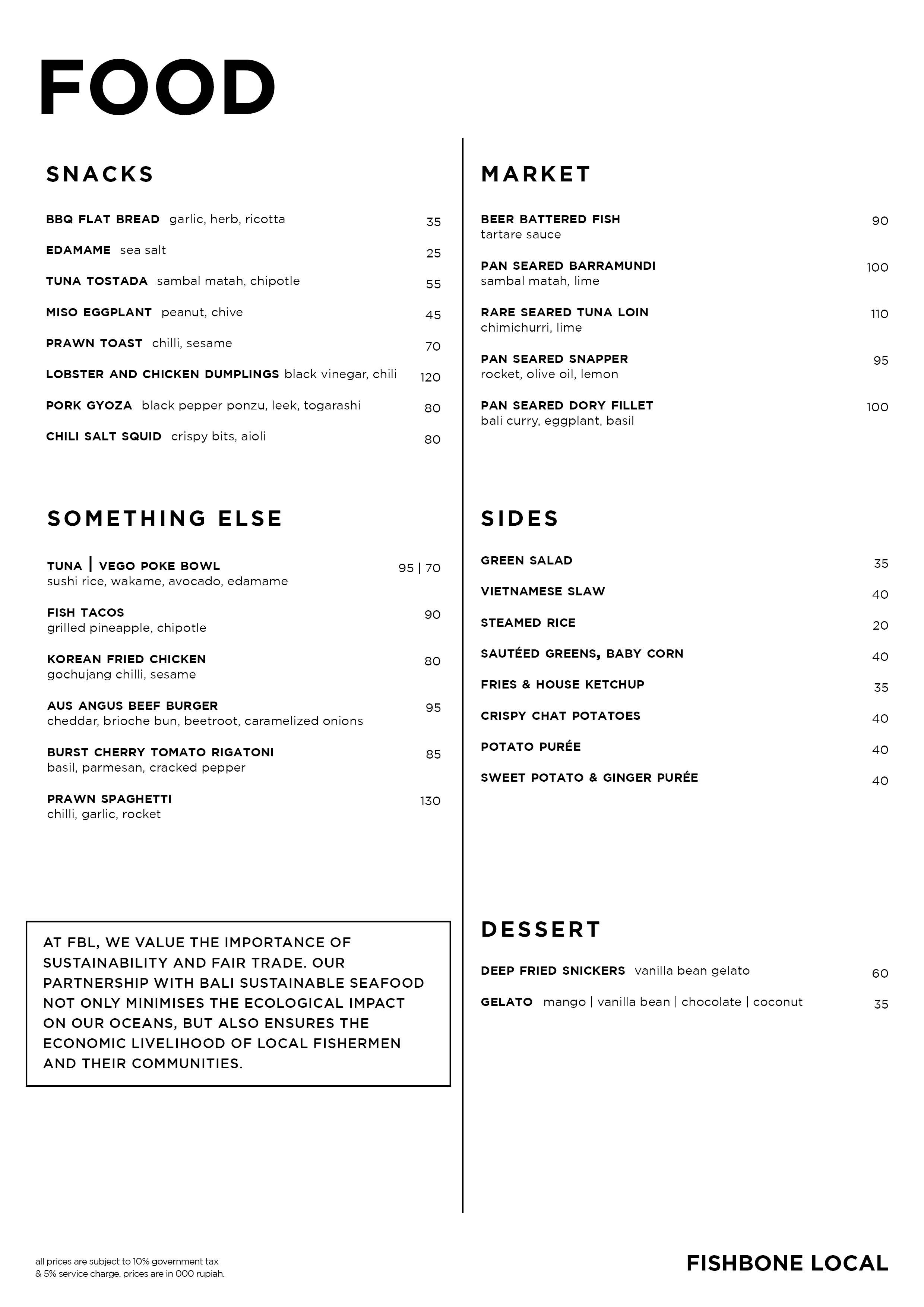 Menu Fbl