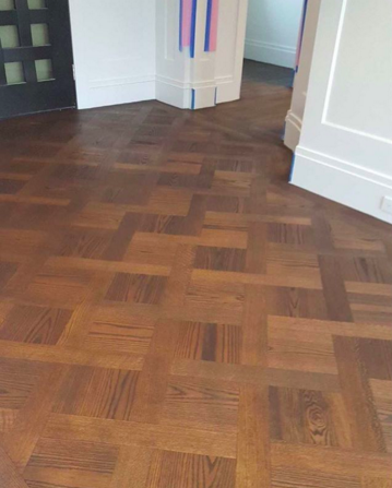 Fontainebleu pattern (i.e. Basketweave) over radiant heat