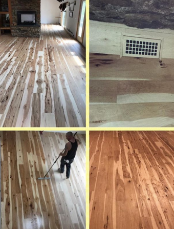 In progress 7" wide character grade hickory with commercial grade Bona traffic finish