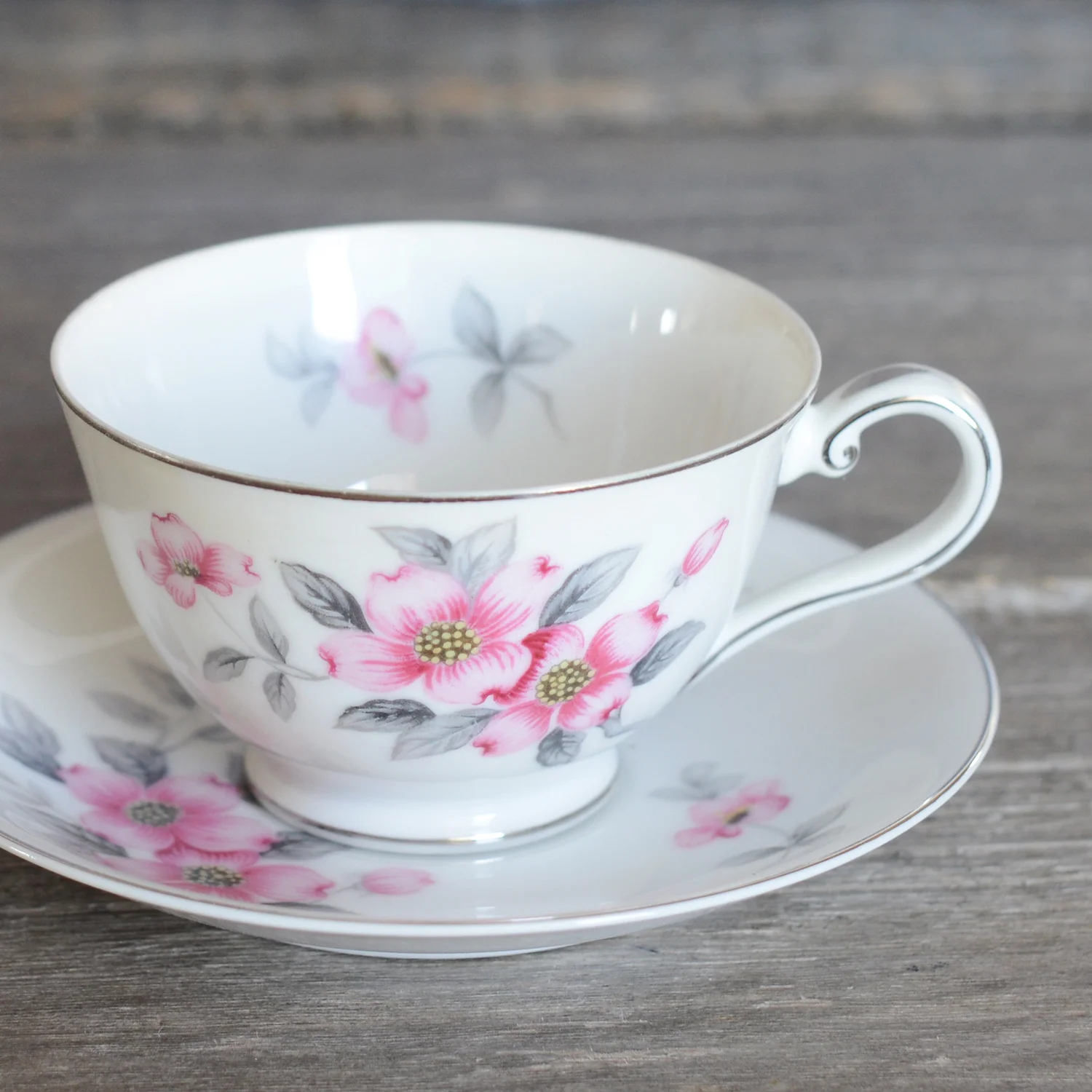 dogwood tea cup and saucer