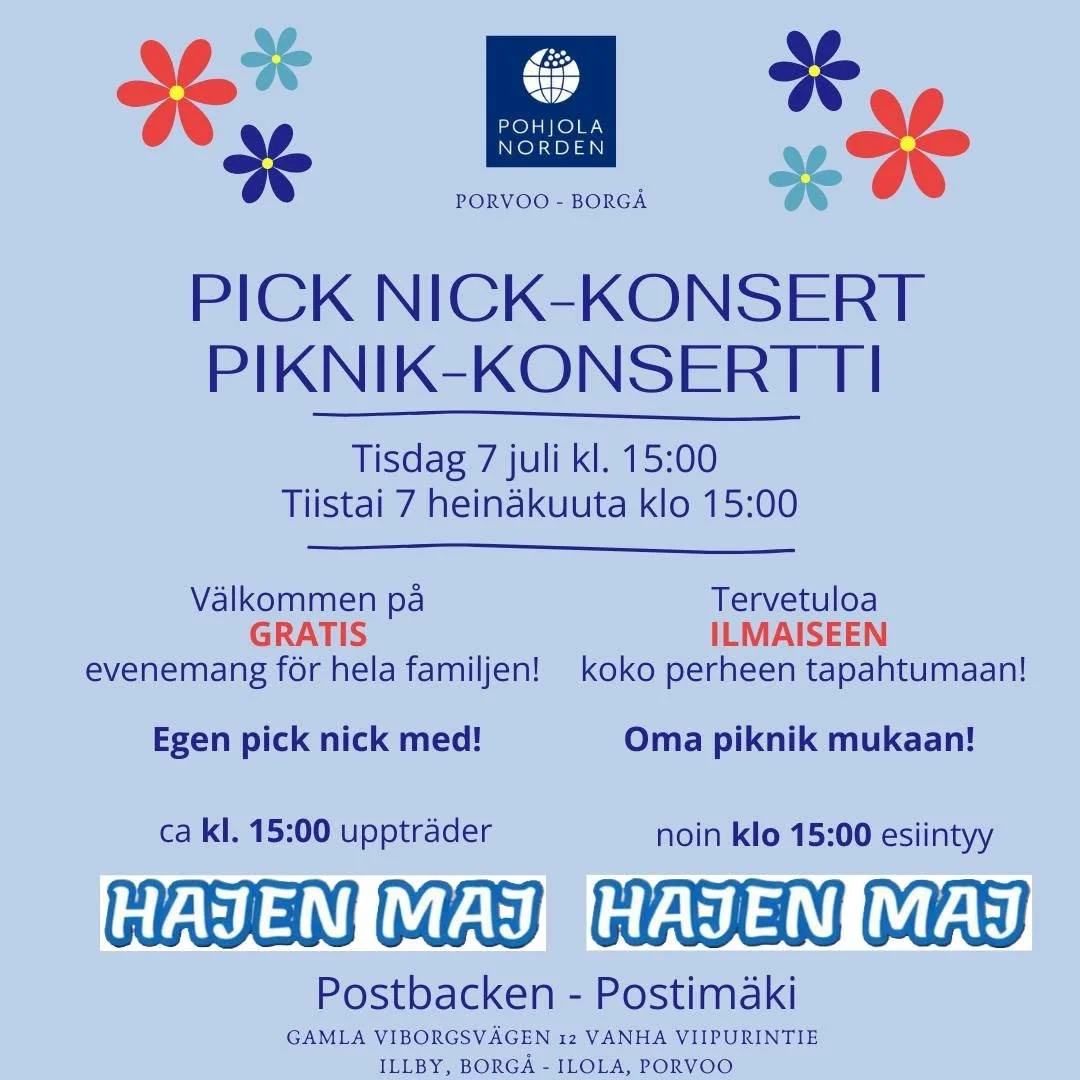 Pick-nick konsert med Hajen Maj, arr. Pohjola-Norden i Borgå