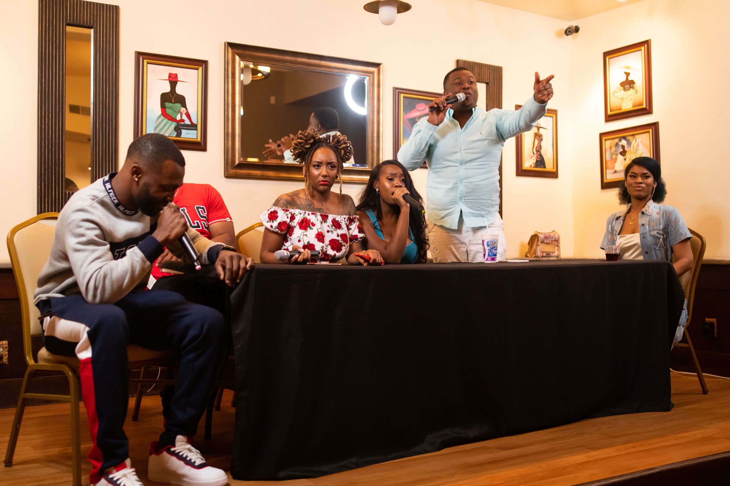 Things got interesting with the Cast of Authenticity during their first live show. Photo Credit: Phillip Ellington