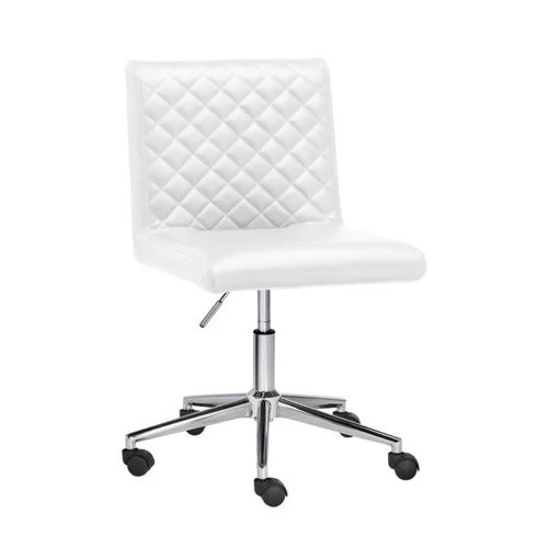 White Quilted Office Chair