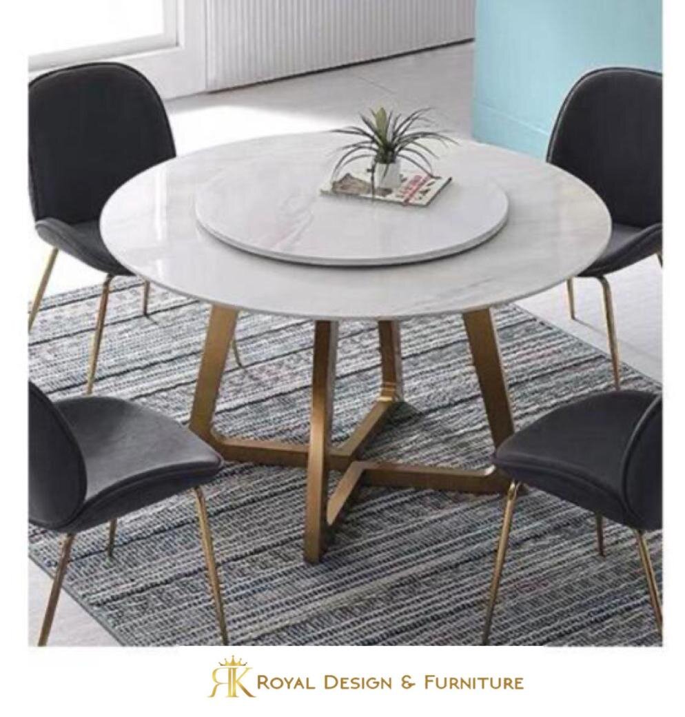 2 Layer Round Marble - Customized Dining Table 