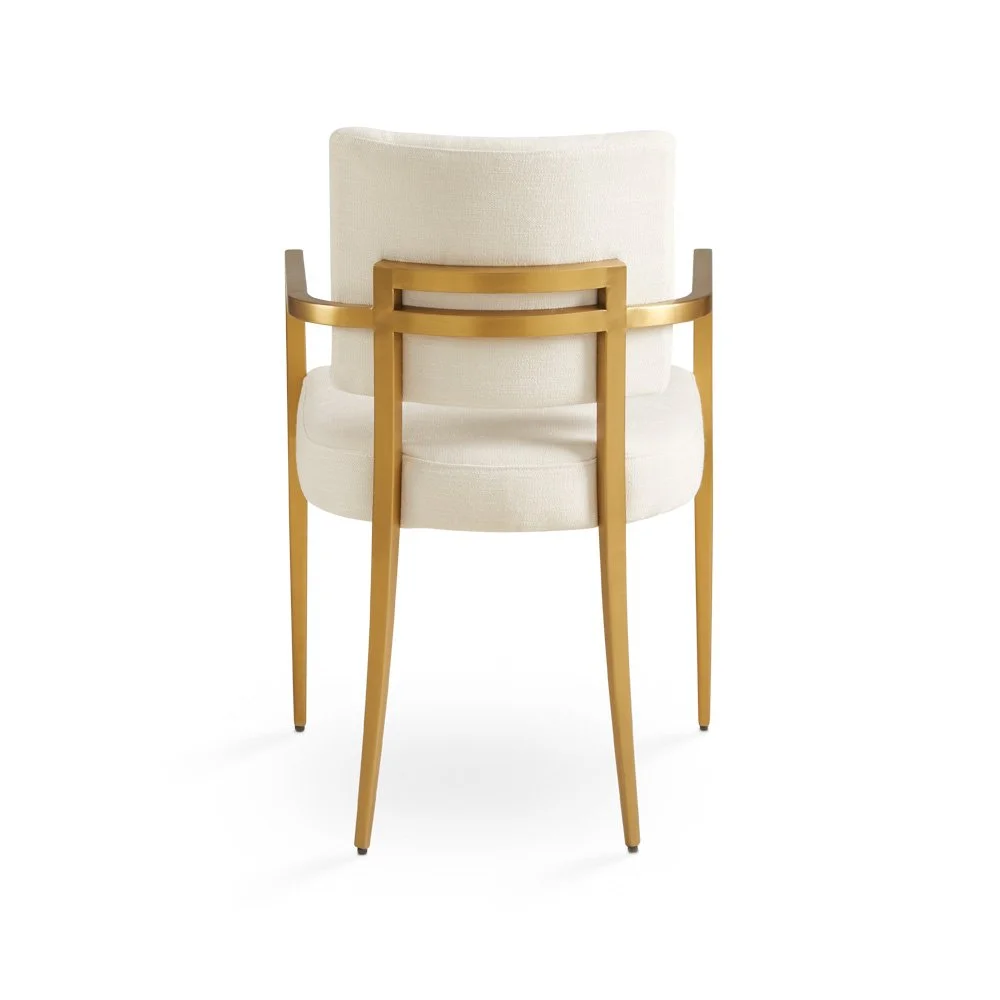 Oliver Dining Chair with Arms: Ivory Linen — Modern and Contemporary ...