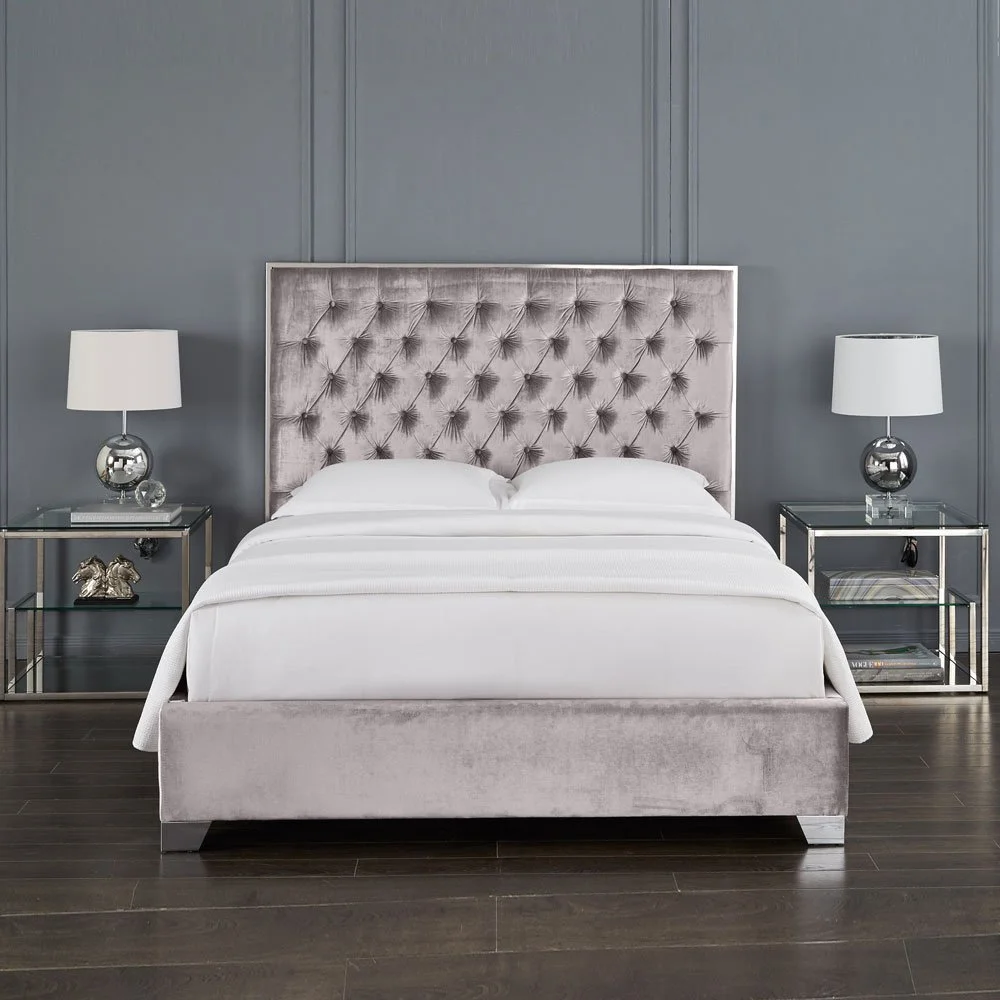 1575322254_Kroma Grey Velvet King Bed-3.jpg