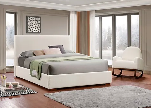 Verona Bed: Beige Boucle