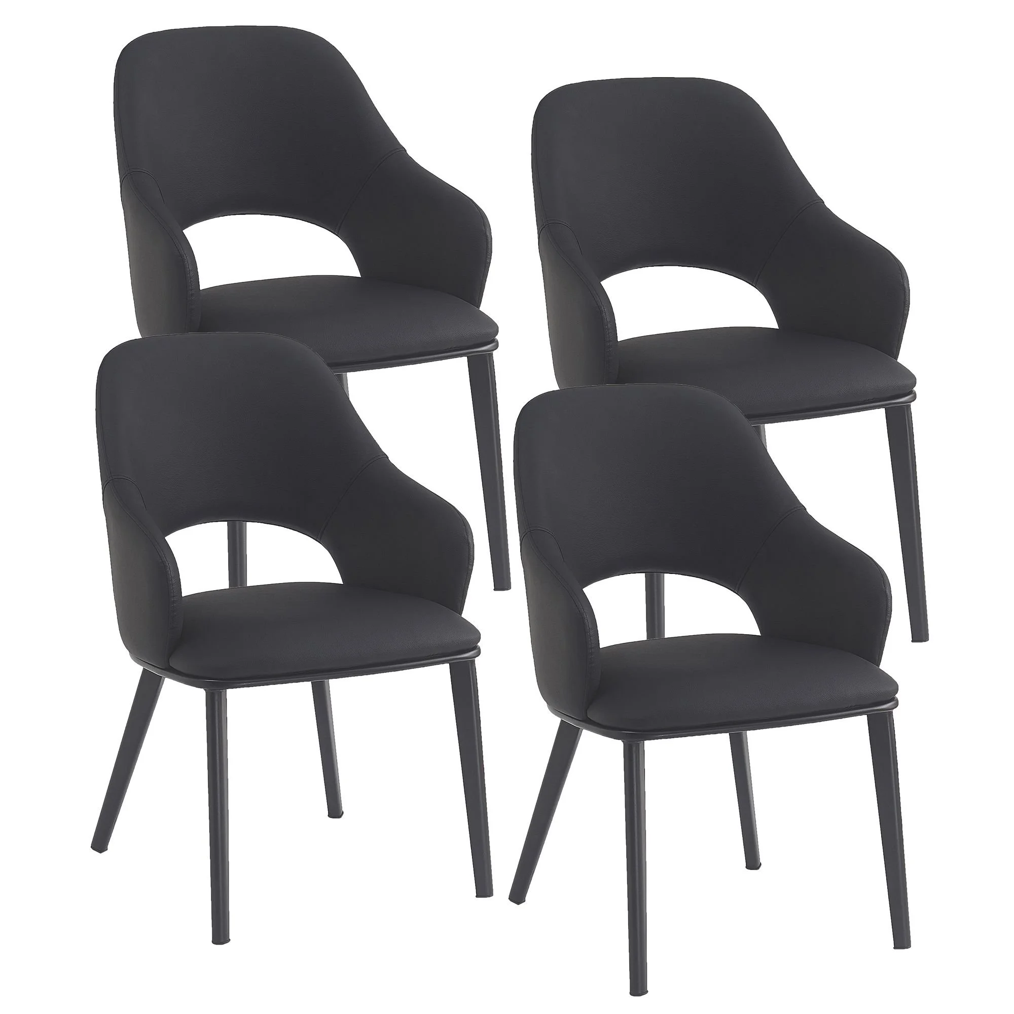 Denzel Dining/Lounge Chair, Set Of 4 In Black And Black
