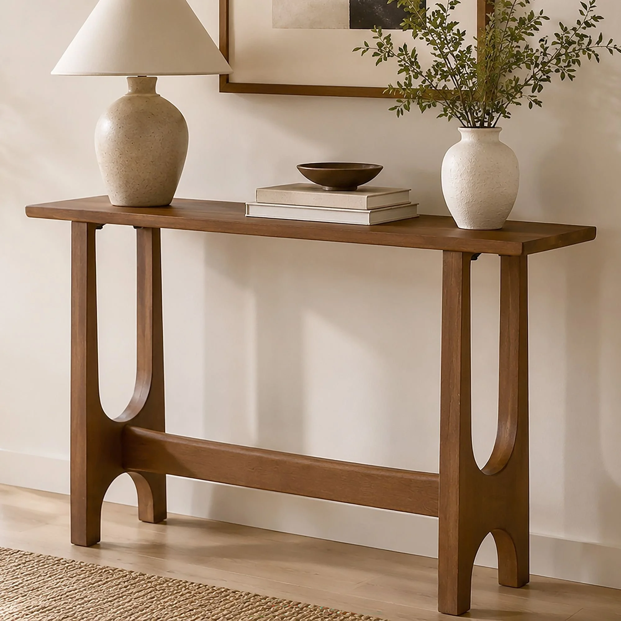 Zelda Console Table, 42" In Walnut