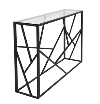 Venezia  Console: Matt Black with Glass