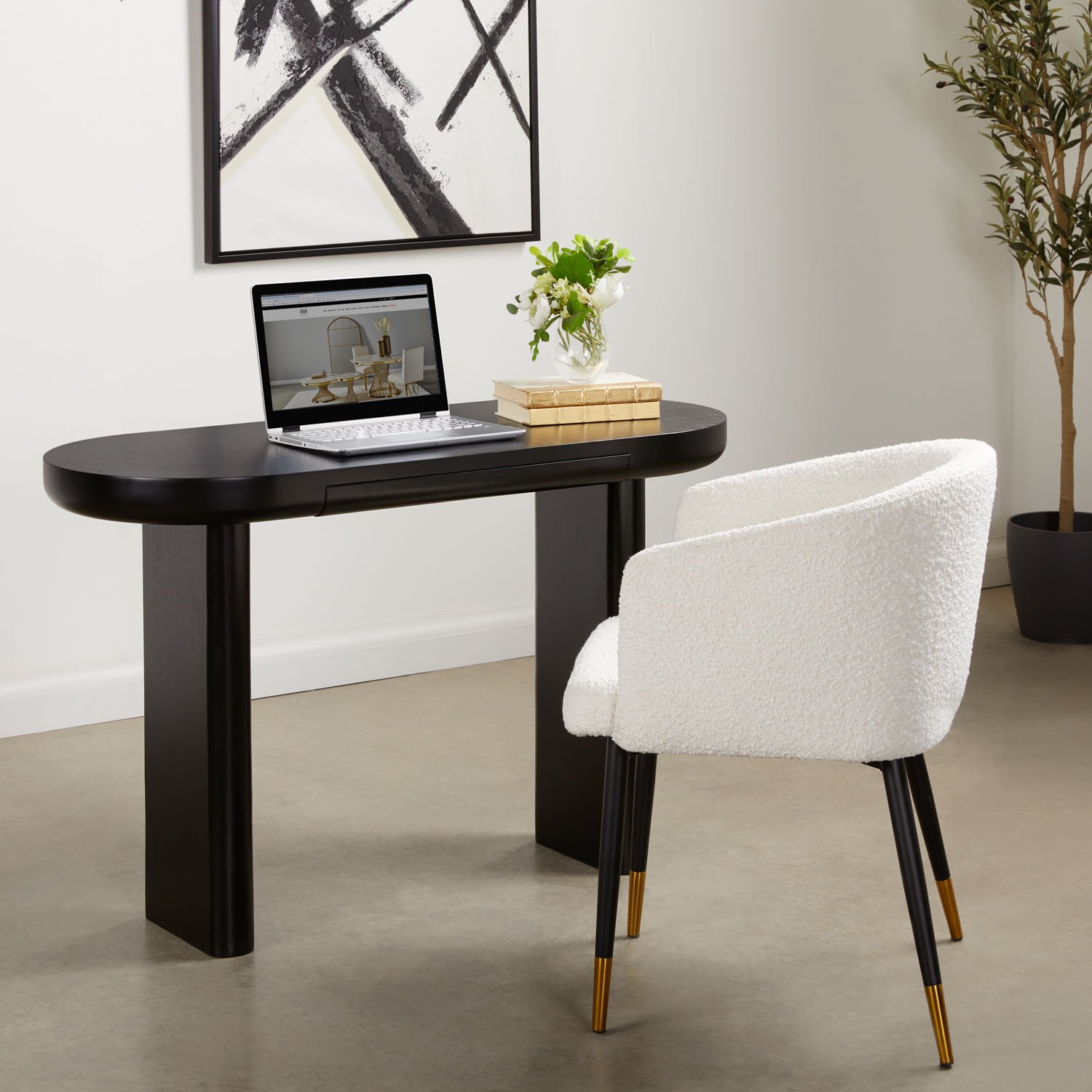 Edgar Console Table/Desk: Black