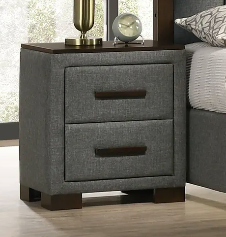 Mana Night Stand: Grey with Brown
