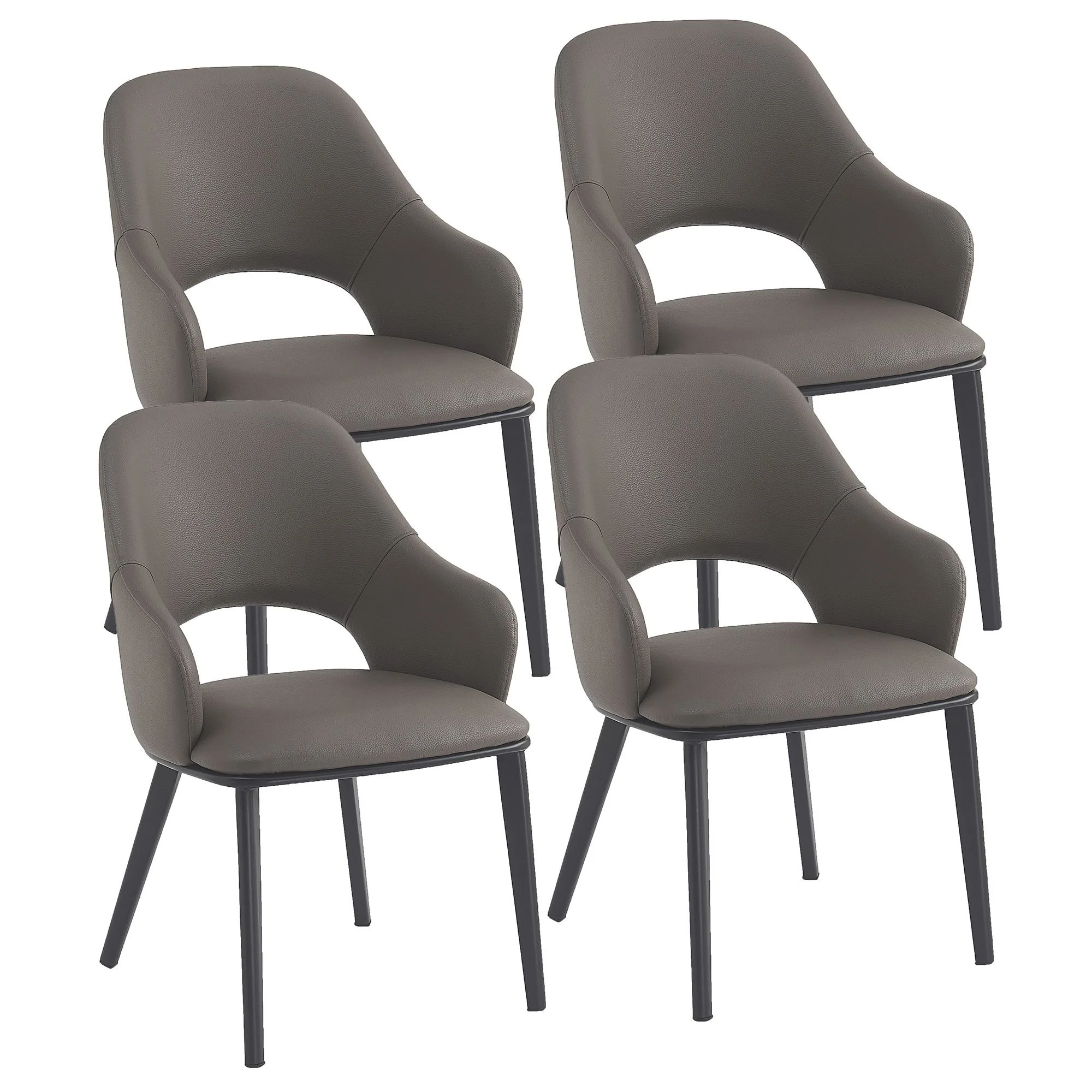 Denzel Dining/Lounge Chair, Set Of 4 In Stone And Black