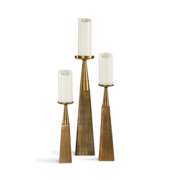Pillar Holders: Antique Brass (Set of 3)