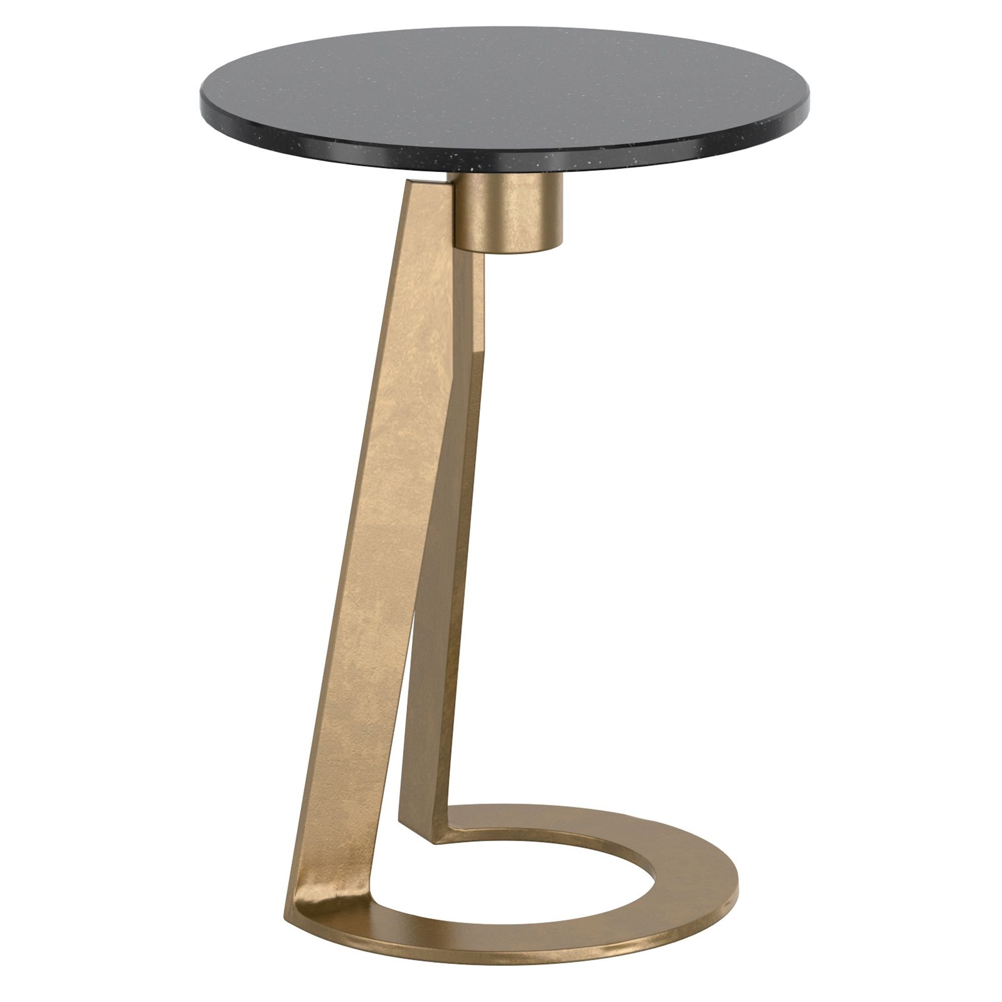 Devas Accent Table In Black Marble And Brass